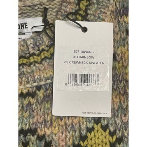 Re/Done Re Done 50s Crew Neck Sweater‎ XO Rainbow Small Knit Retro - Picture 8 of 11